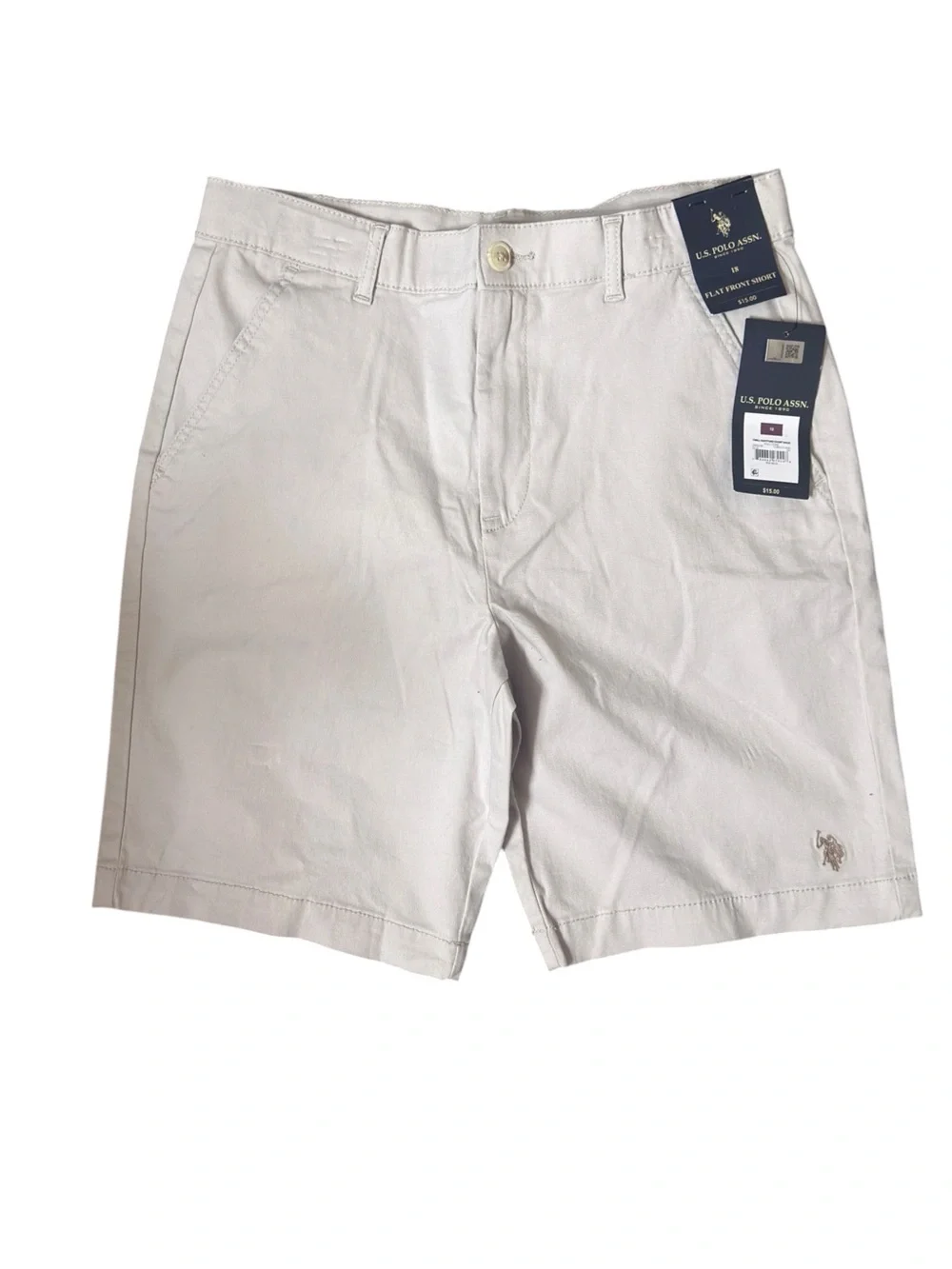 U.S. Polo Assn. Boy’s Twill Easy Hartford Chino Flat Front Shorts NWT